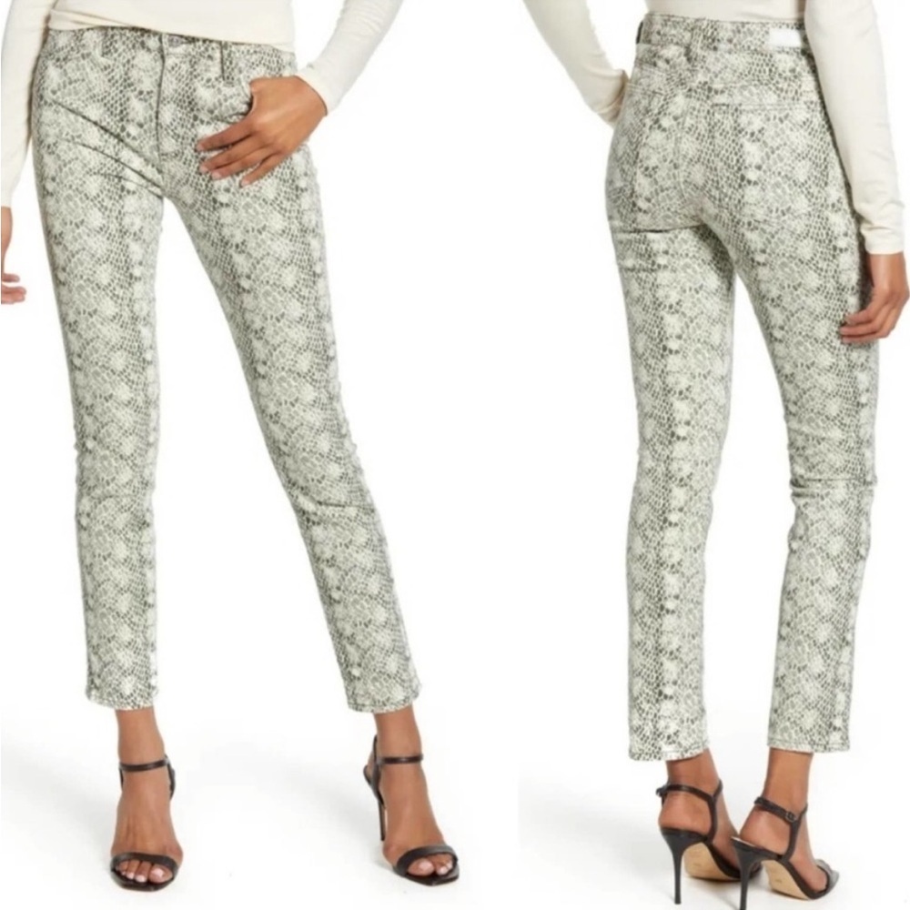 Adriano Goldschmied 28R Jeans Pants Python Snake Pattern Mari High Rise Straight - Picture 9 of 13